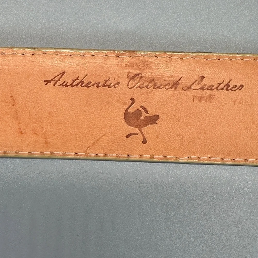 Genuine Full-quill Ostrich leather Wester-style Belt Women's  US 10 NWOT Rodeo